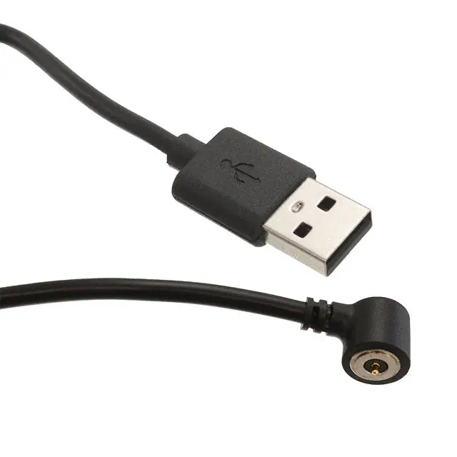 Runder rechtwinkliger 1-Pin-Stecker (magnetisch) auf USB-A-Stecker-Kabelkonfektion Runder rechtwinkliger 1-Pin-Stecker (magnetisch) auf USB-A-Stecker-Kabelkonfektion