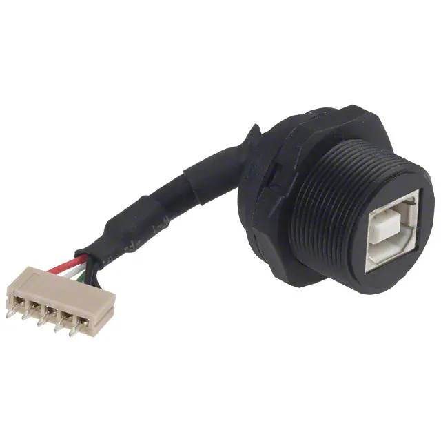 Abgedichtetes USB-B-Steckerkabel mit IP67-Stecker, 50-mm-Kabel und 5-polig Abgedichtetes USB-B-Steckerkabel mit IP67-Stecker, 50-mm-Kabel und 5-polig