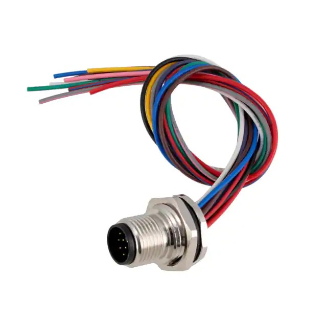 M12 connector cable assembly connects PCB and panel installation quickly and reliably