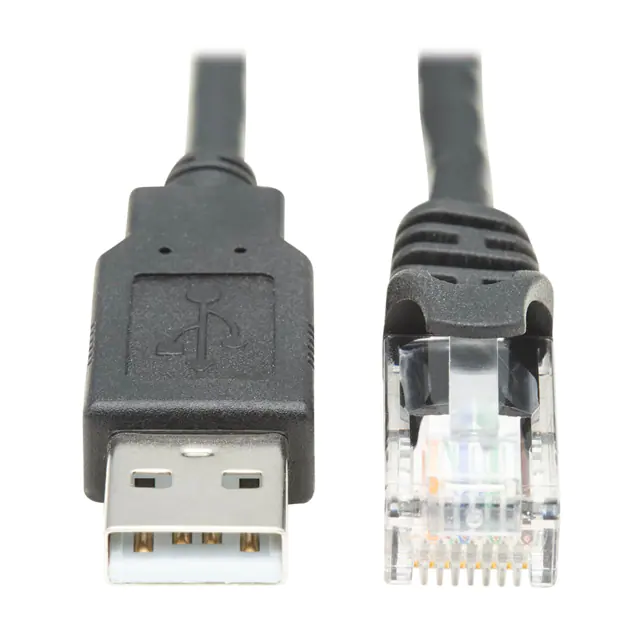 USB-A-zu-RJ45-Rollover-Konsolenkabelkonfektion250 Kbps 6 Fuß Schwarz USB-A-zu-RJ45-Rollover-Konsolenkabelkonfektion250 Kbps 6 Fuß Schwarz