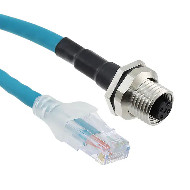 Hochflexibler EtherNet/IP-Kabelsatz mit zwei Enden M12-Buchse mit 2 verbundenen verdrillten Paaren Hochflexibler EtherNet/IP-Kabelsatz mit zwei Enden M12-Buchse mit 2 verbundenen verdrillten Paaren