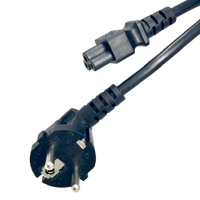 Rechtwinkliges CEE 7/7-zu-IEC 320-c5-Stecker-zu-Buchse-Stromkabel Rechtwinkliges CEE 7/7-zu-IEC 320-c5-Stecker-zu-Buchse-Stromkabel