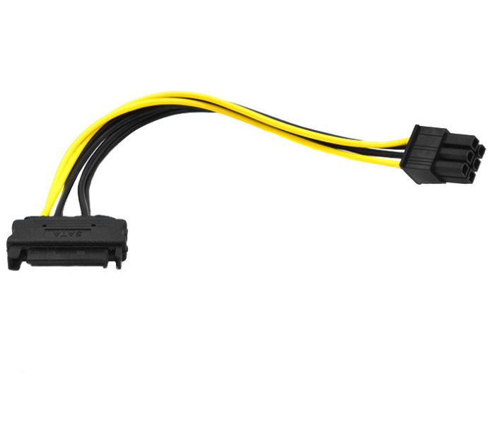 Desktop-Computer SATA-Stromanschluss 15p bis 6p Netzkabel der Grafikkarte Quadratischer Anschluss Netzkabel Desktop-Computer SATA-Stromanschluss 15p bis 6p Netzkabel der Grafikkarte Quadratischer Anschluss Netzkabel
