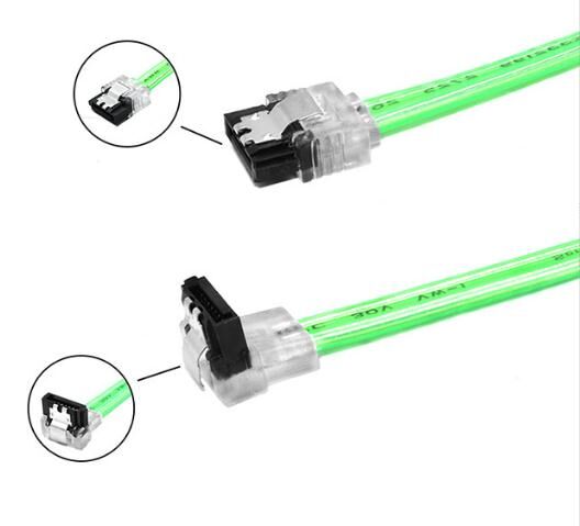 Doppelsplitter SATA-Datenkabel Sicherheitsfestplattendraht UV-Farb-SATA-Kabel 90 Grad bis 180 Grad