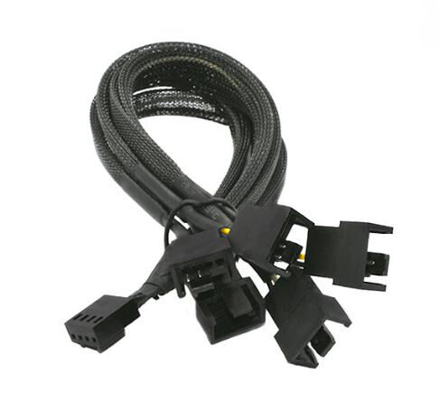 Computerlüfterkabel 1/3 4Pin Erweiterungskabel Temperaturregelung Lüfternabentasche Nylonnetz Computerlüfterkabel 1/3 4Pin Erweiterungskabel Temperaturregelung Lüfternabentasche Nylonnetz