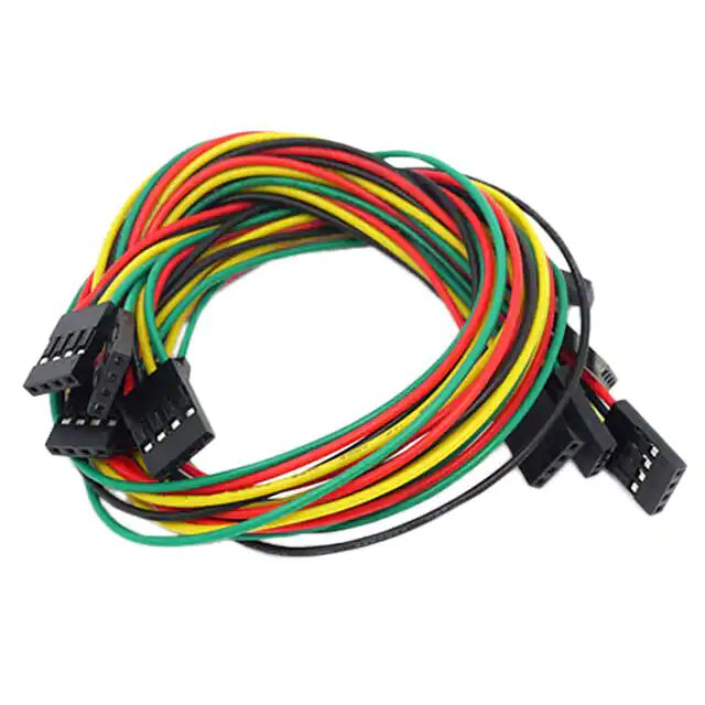 Hochwertige 4-polige Doppelbuchsen-Überbrückungskabel, rechteckige Kabelkonfektion Hochwertige 4-polige Doppelbuchsen-Überbrückungskabel, rechteckige Kabelkonfektion