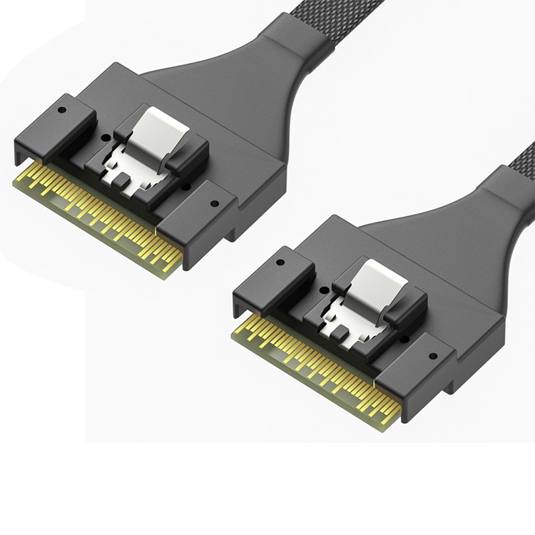 Die Kabelbäume von SlimSAS (SFF8654 8i) bis SlimSAS (SFF8654 8i) werden auf Anfrage professionell als RCD hergestellt