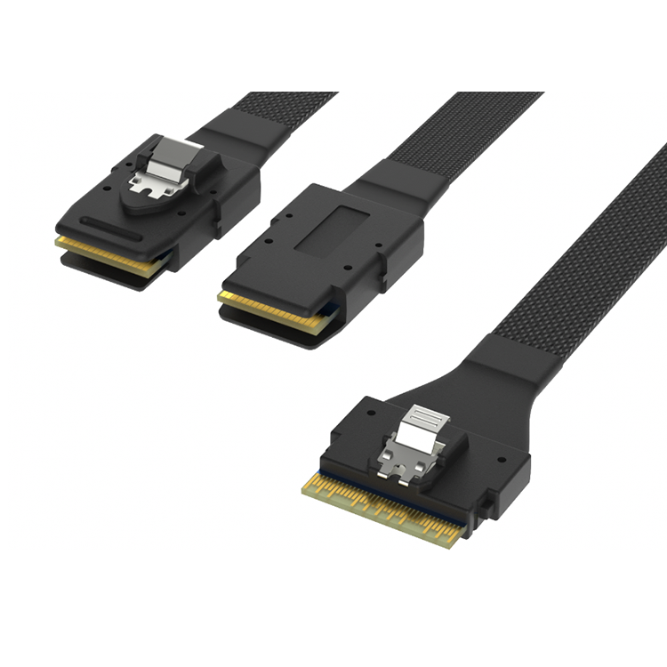 SlimSAS (SFF8654 8i) TO 2*Mini sas (SFF8087) Kabelbaum, Kleinserienanpassung, professionelles Team RCD SlimSAS (SFF8654 8i) TO 2*Mini sas (SFF8087) Kabelbaum, Kleinserienanpassung, professionelles Team RCD