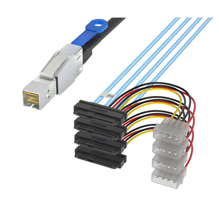 MINISAS SFF8644 BIS 4*SFF8482+ Großer 4P-Kabelbaum Qualitätsmaterial Stabile Leistung RCD