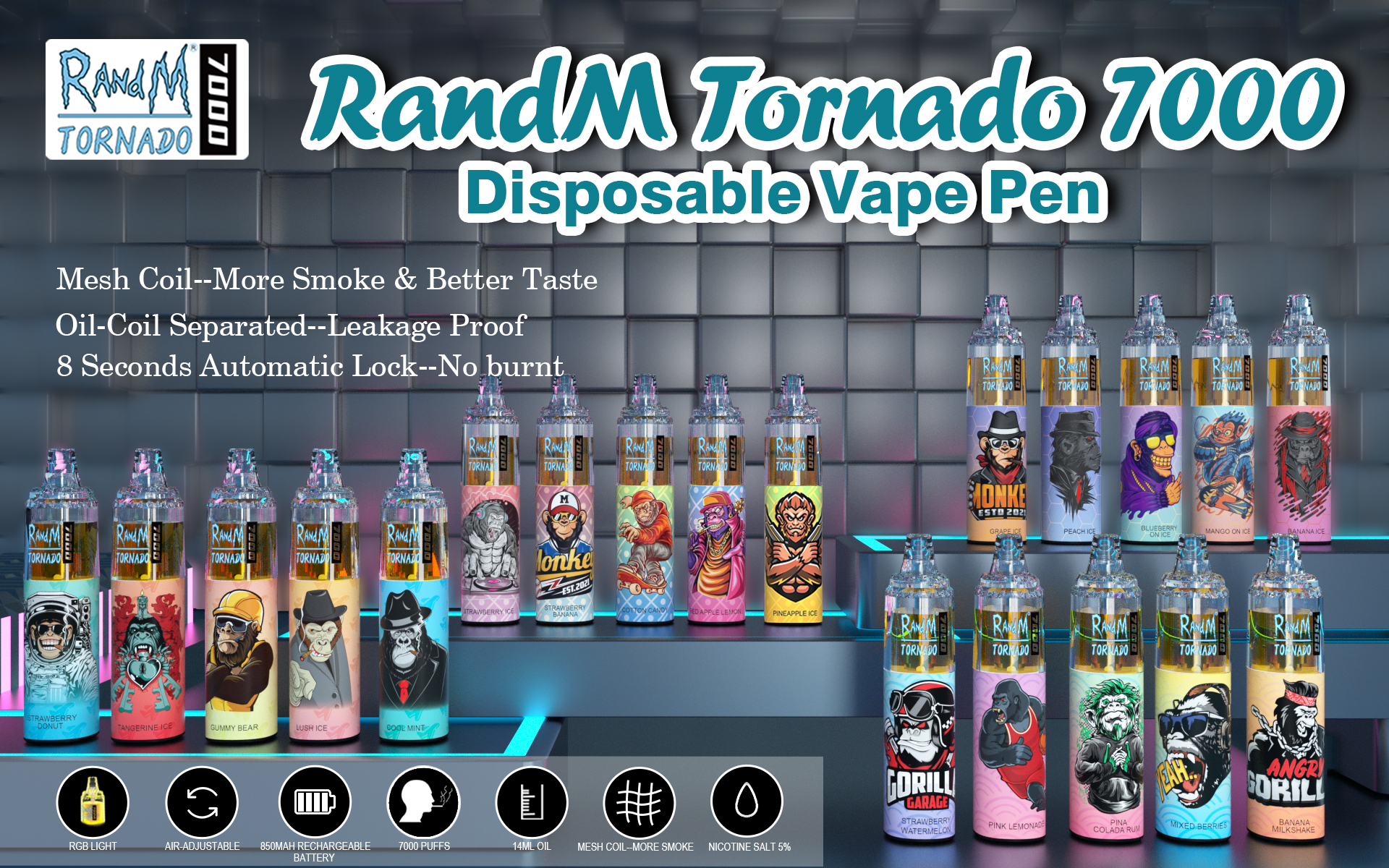  RandM tornado 7000 best pen vape disposable vape shop