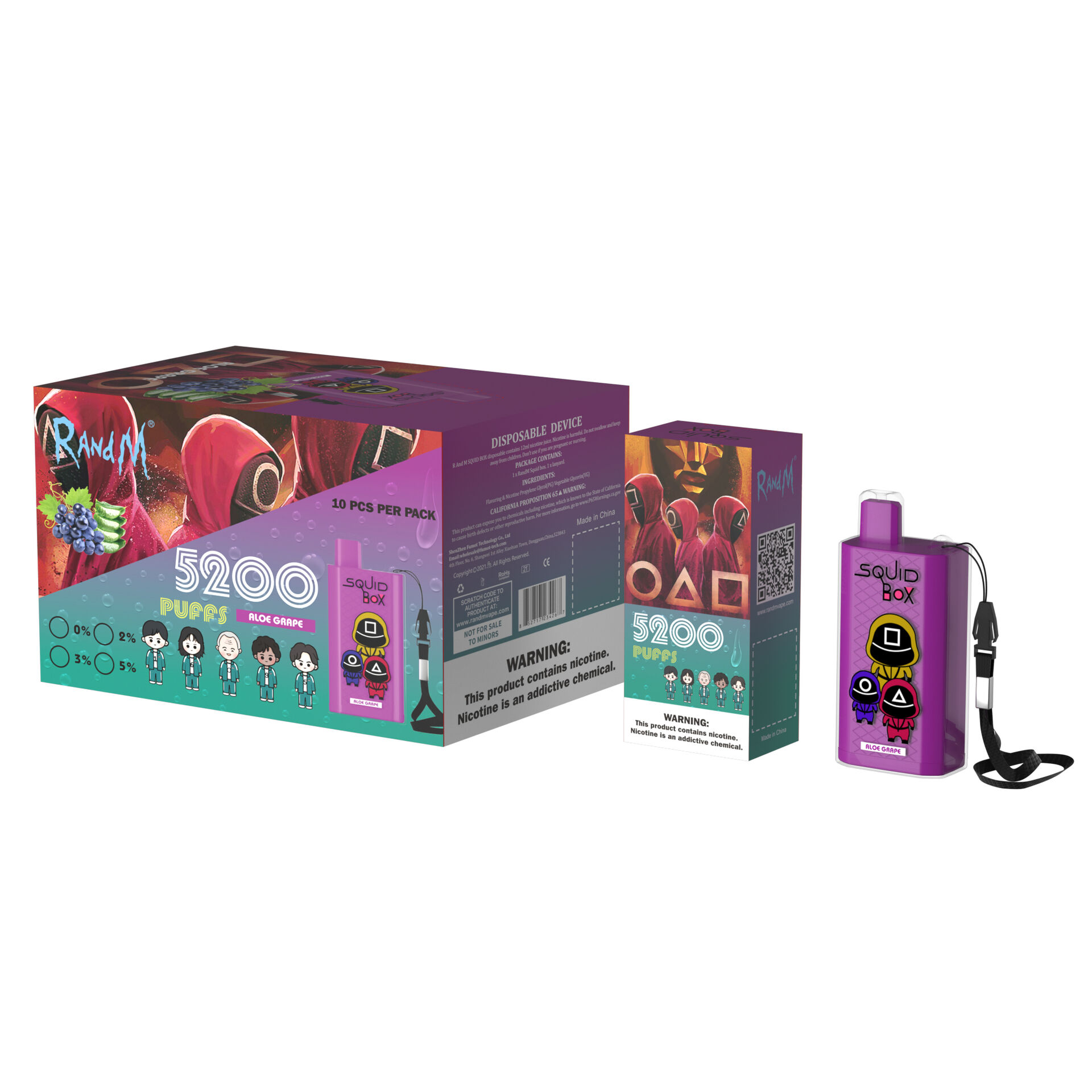 Squid game best disposable vape pen vape box 5200 puff
