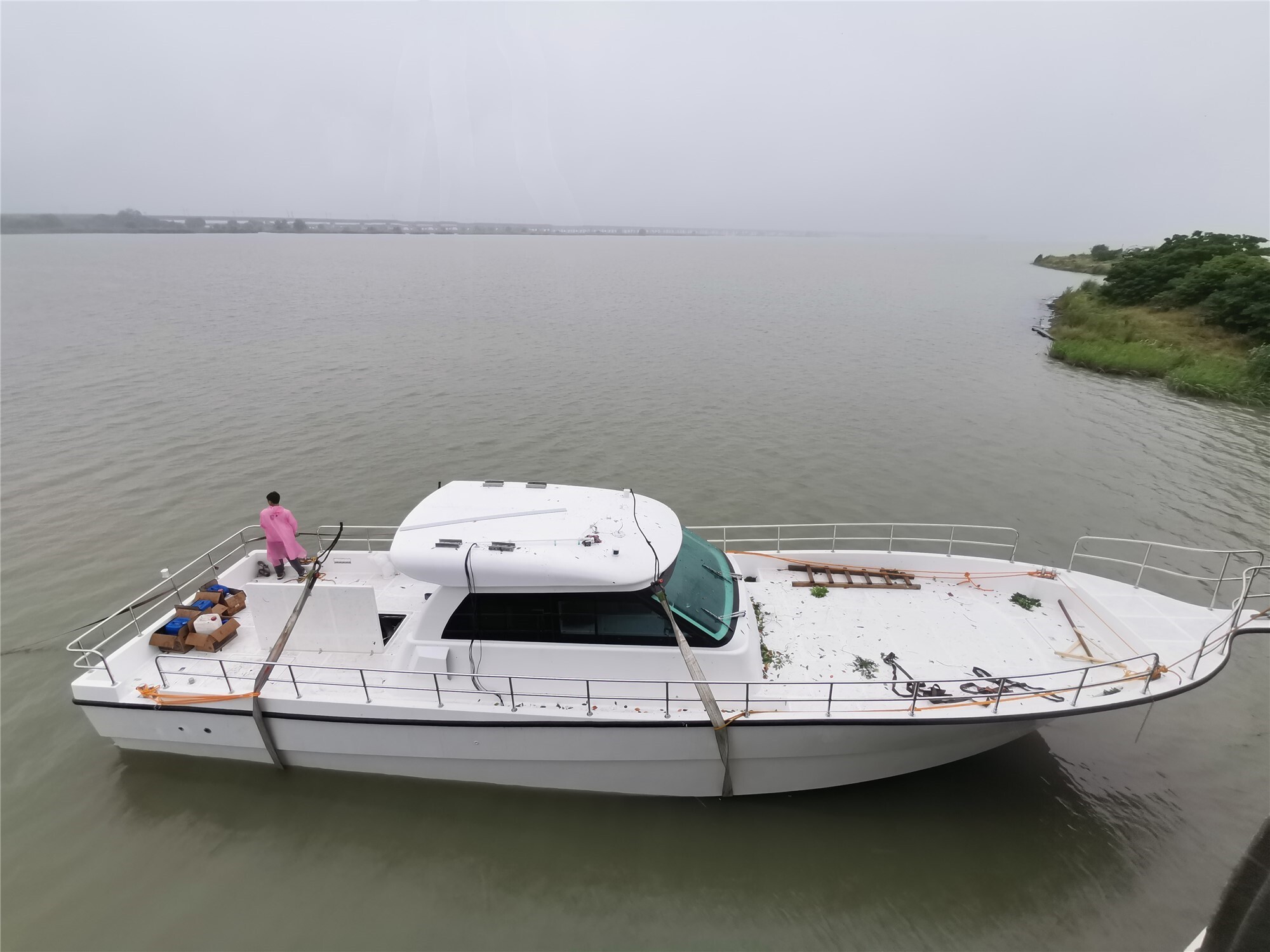 Grandsea 52 pieds de bateau de pêche en fibre de verre en haute mer avec moteur diesel à vendre