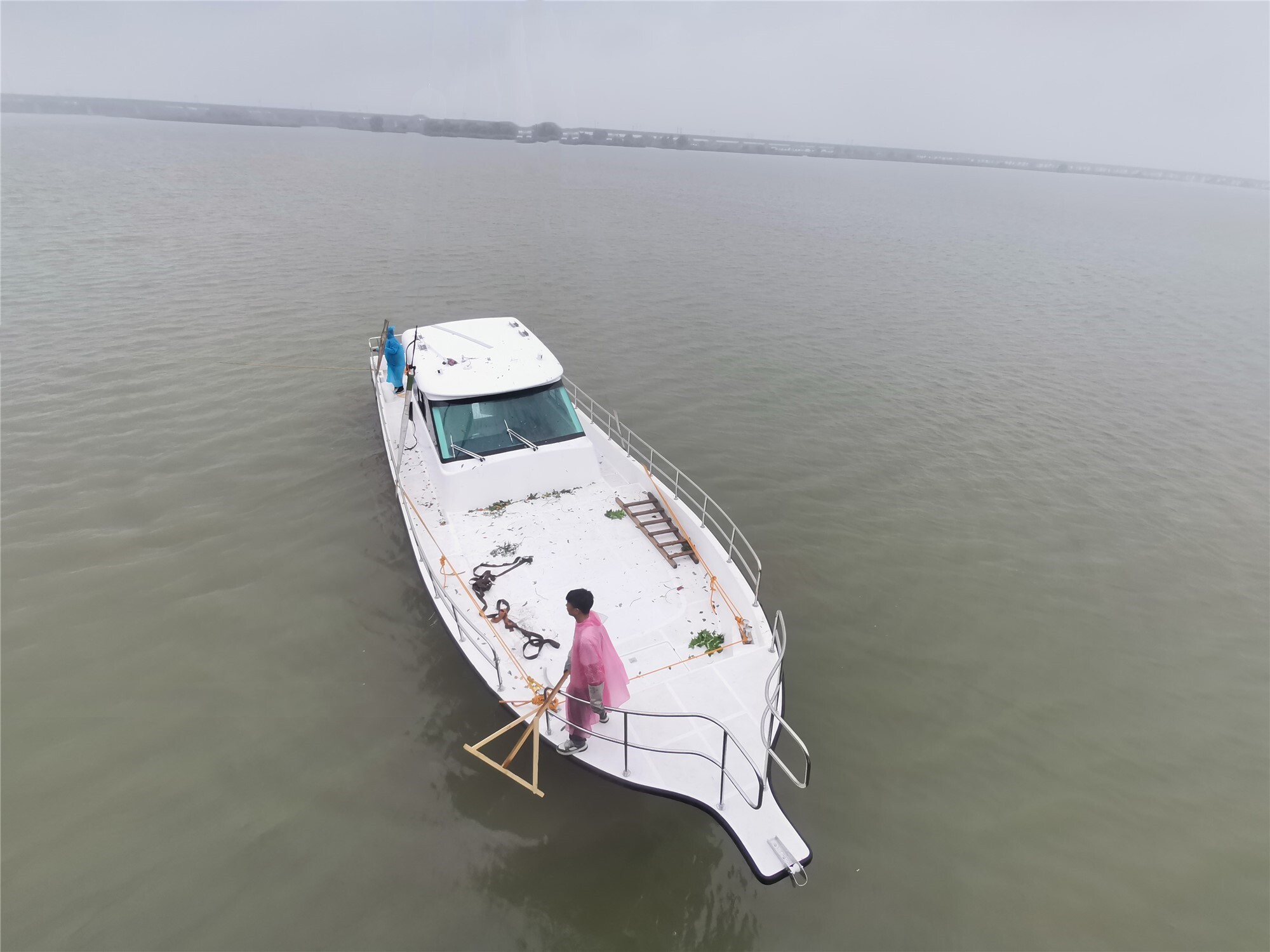 Grandsea 52 pieds de bateau de pêche en fibre de verre en haute mer avec moteur diesel à vendre