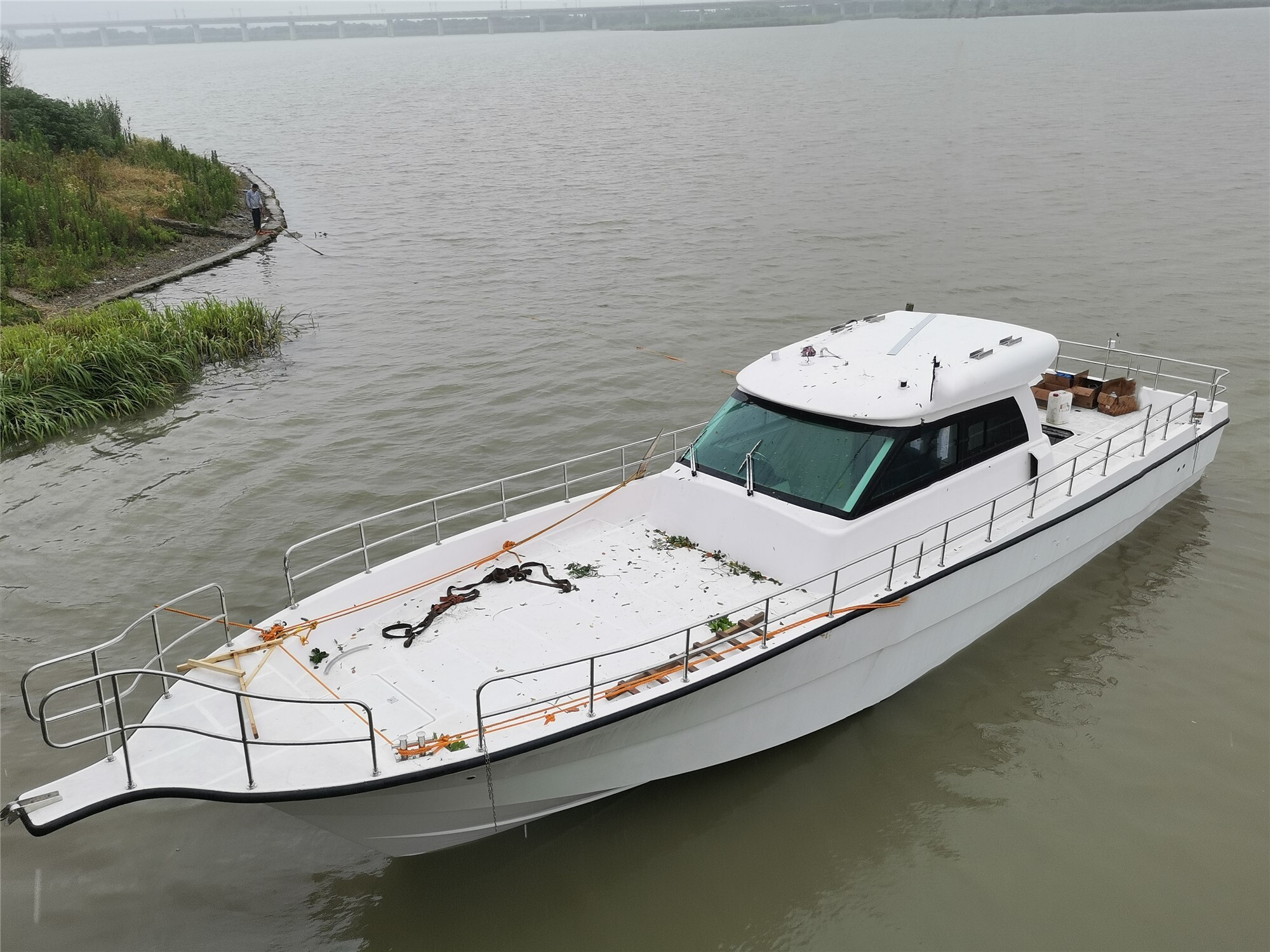 Grandsea 52 pieds de bateau de pêche en fibre de verre en haute mer avec moteur diesel à vendre