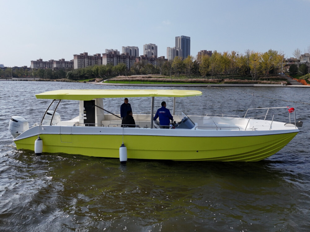Catamaran de plaisance rapide en fibre de verre Grandsea 12m avec moteur hors-bord