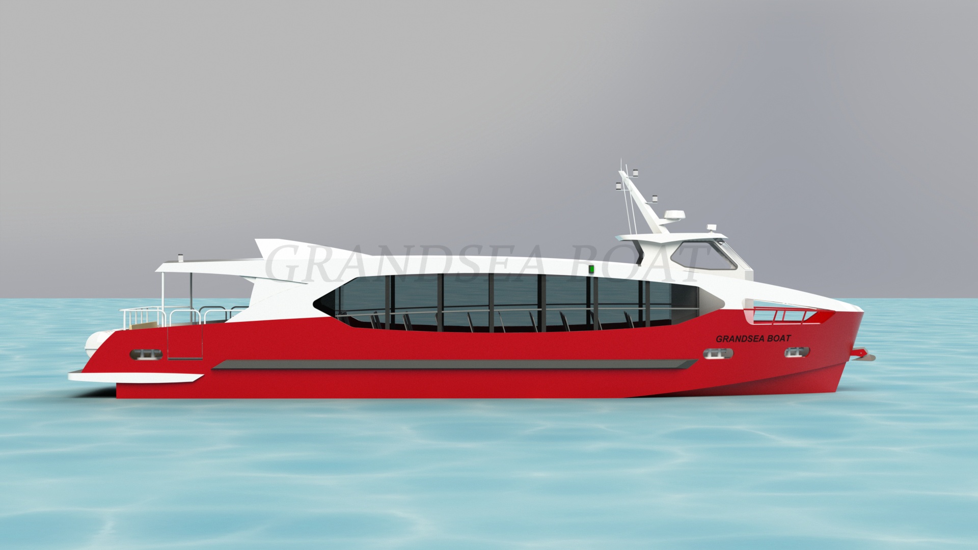 Ferry commercial rapide en aluminium Grandsea 24m avec 140 sièges à vendre