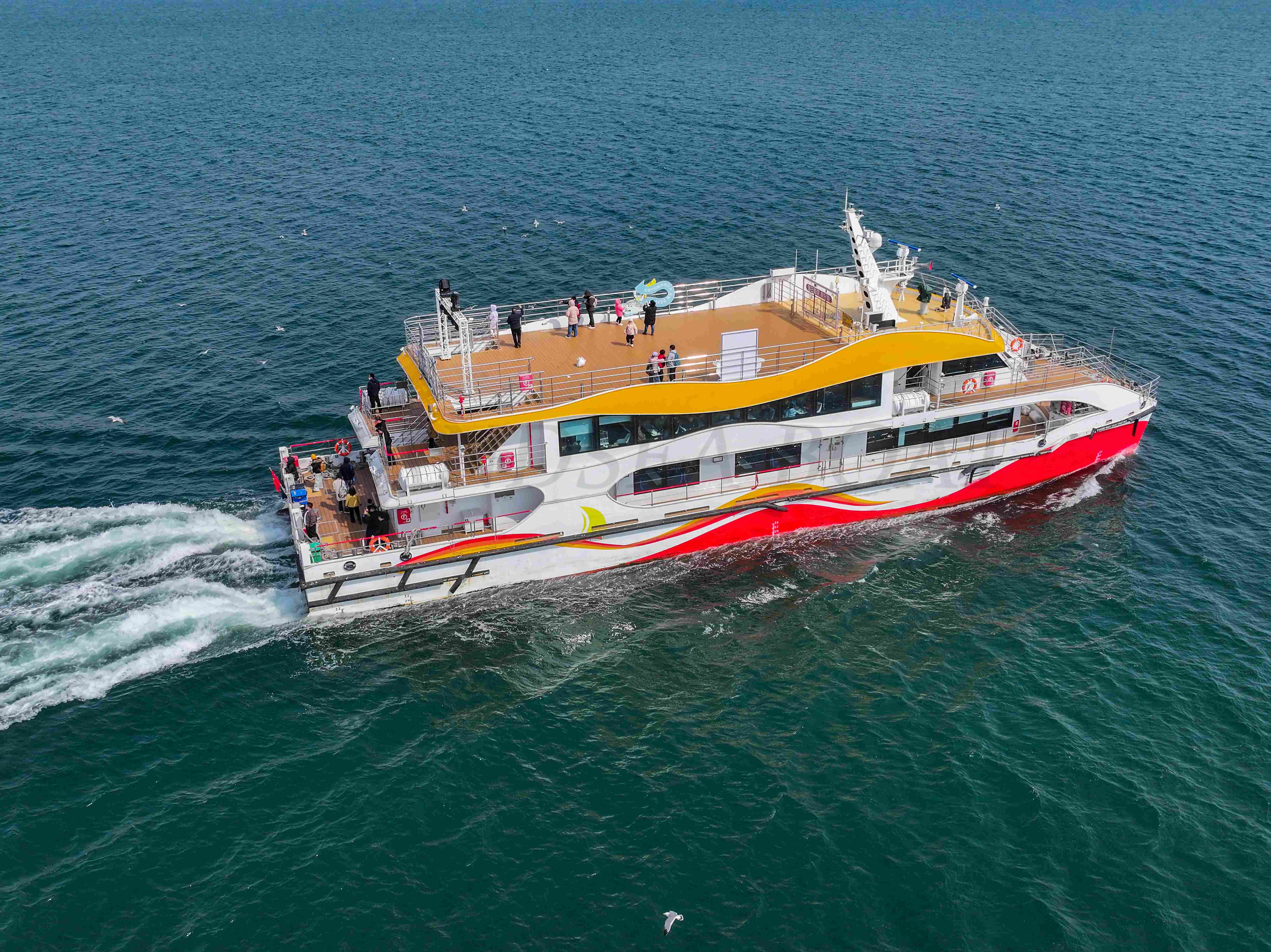 Grandsea 35m bateau de fête en aluminium de 200 places, bateau de croisière-dîner touristique à vendre