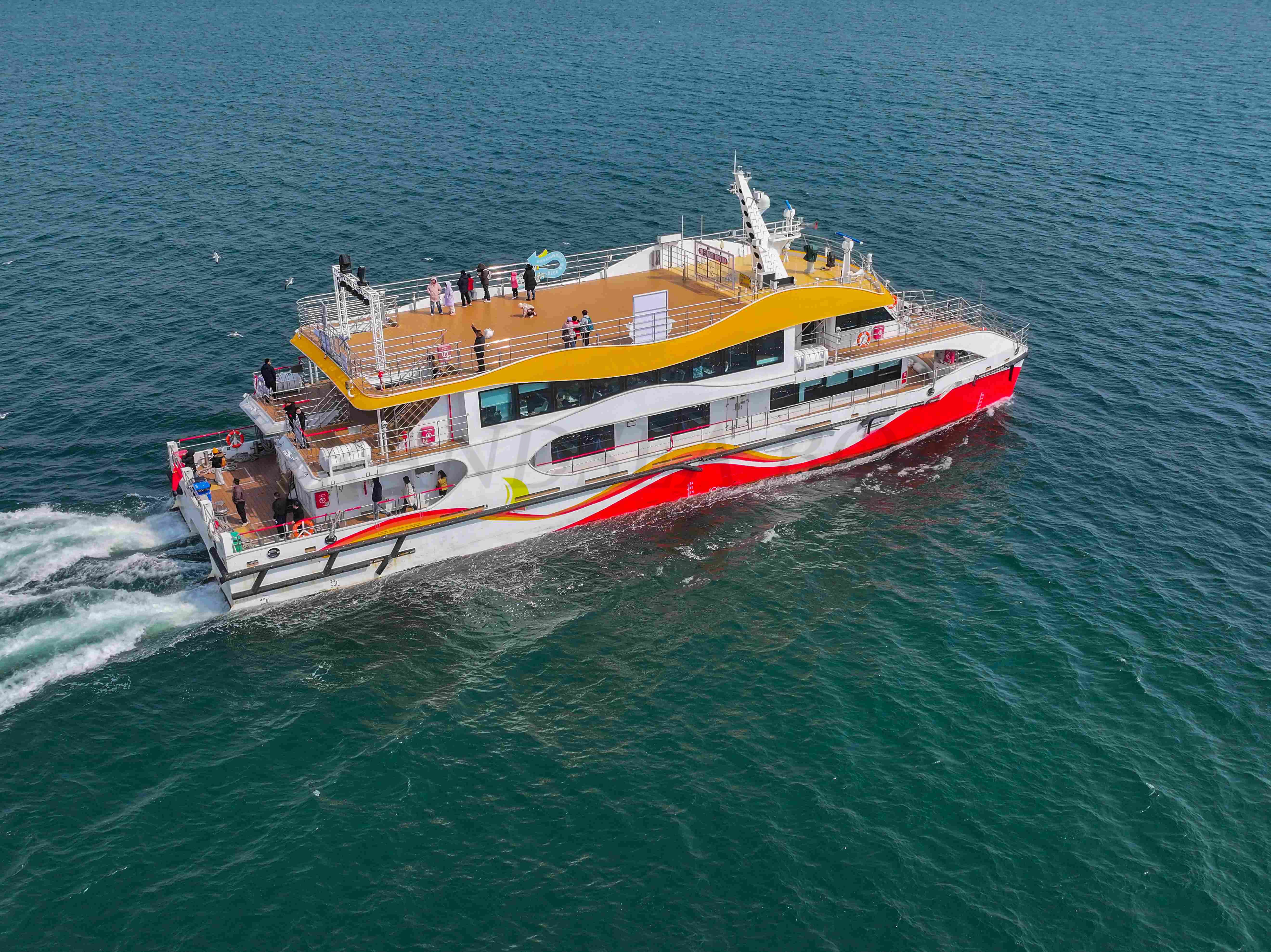 Grandsea 35m bateau de fête en aluminium de 200 places, bateau de croisière-dîner touristique à vendre