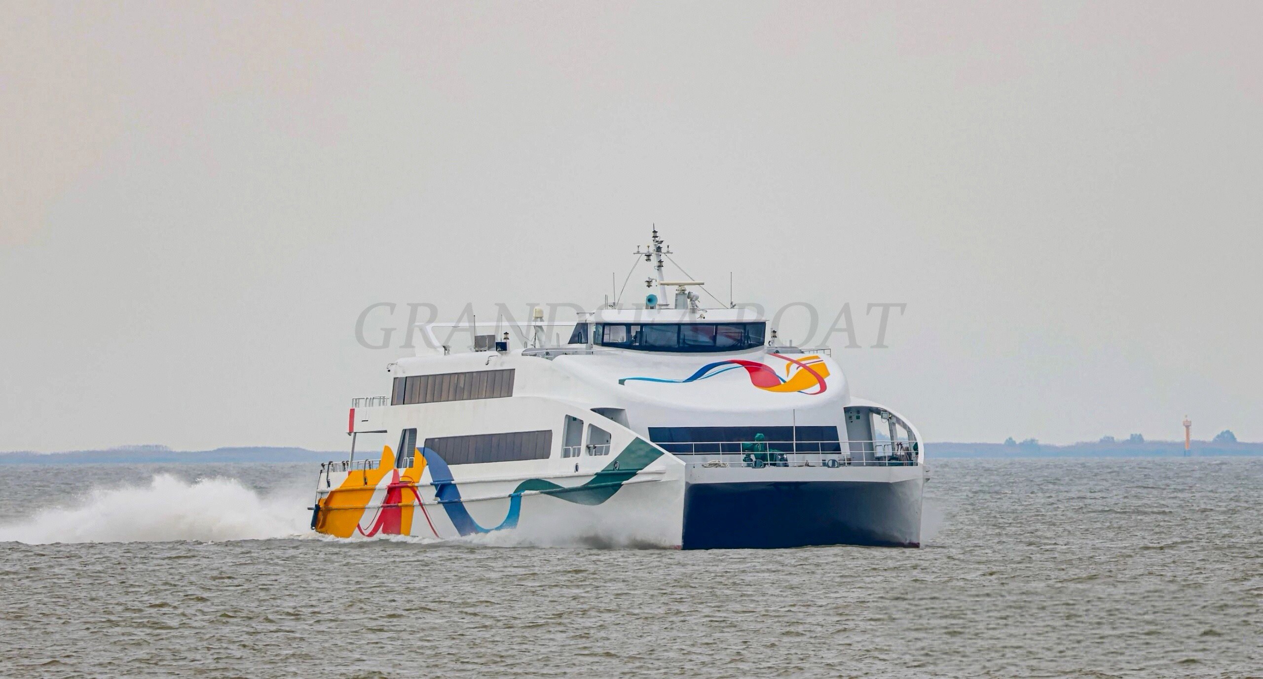 Catamaran en aluminium Grandsea de 45 m, paquebot à passagers de 500 places, paquebot océanique, catamaran à passagers à vendre