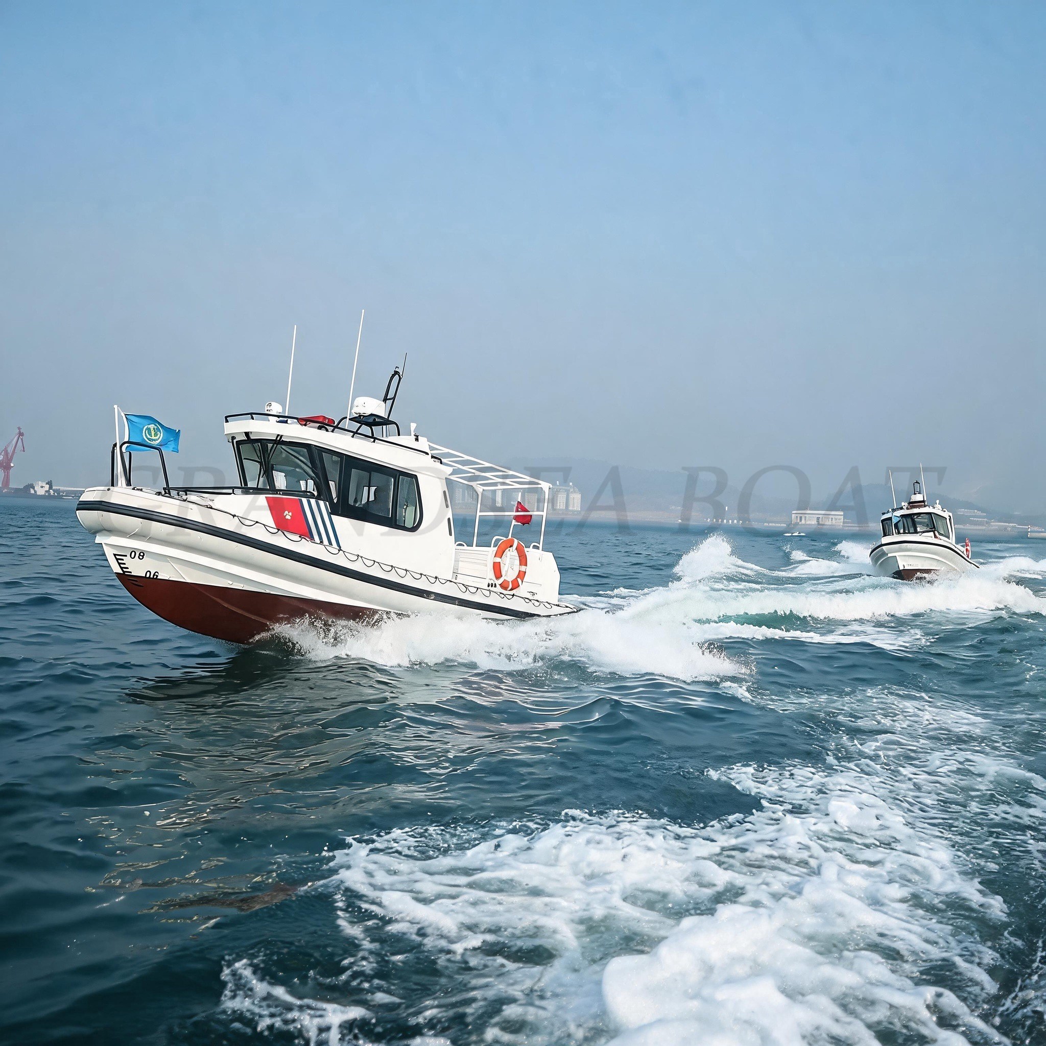 Patrouilleur à grande vitesse en aluminium Grandsea de 7.6m, bateaux militaires en aluminium, bateaux de police