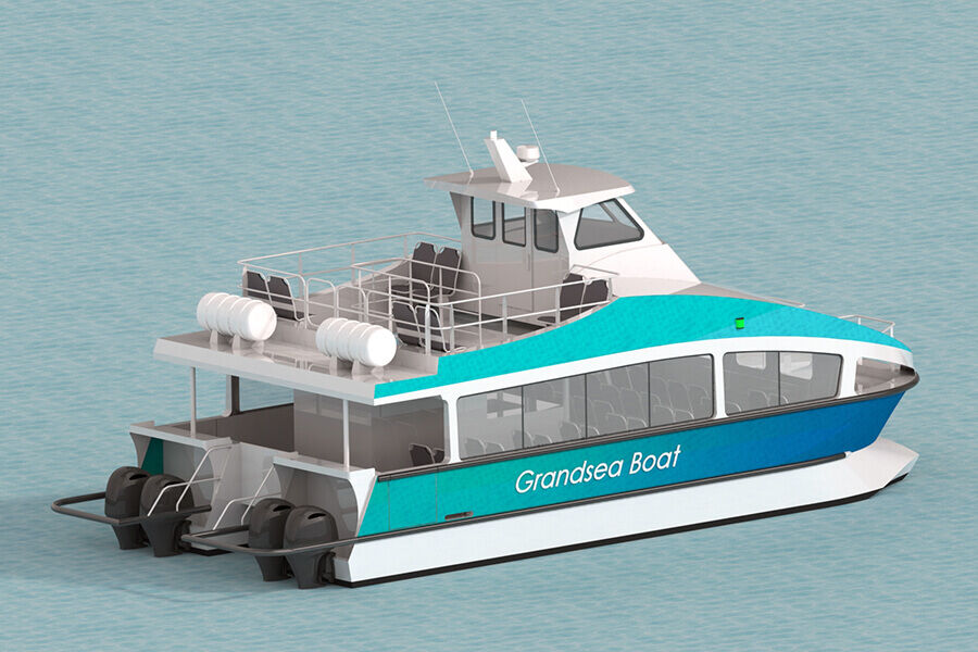Grandsea 39ft aluminium 30personnes catamaran passager bateau-taxi à vendre