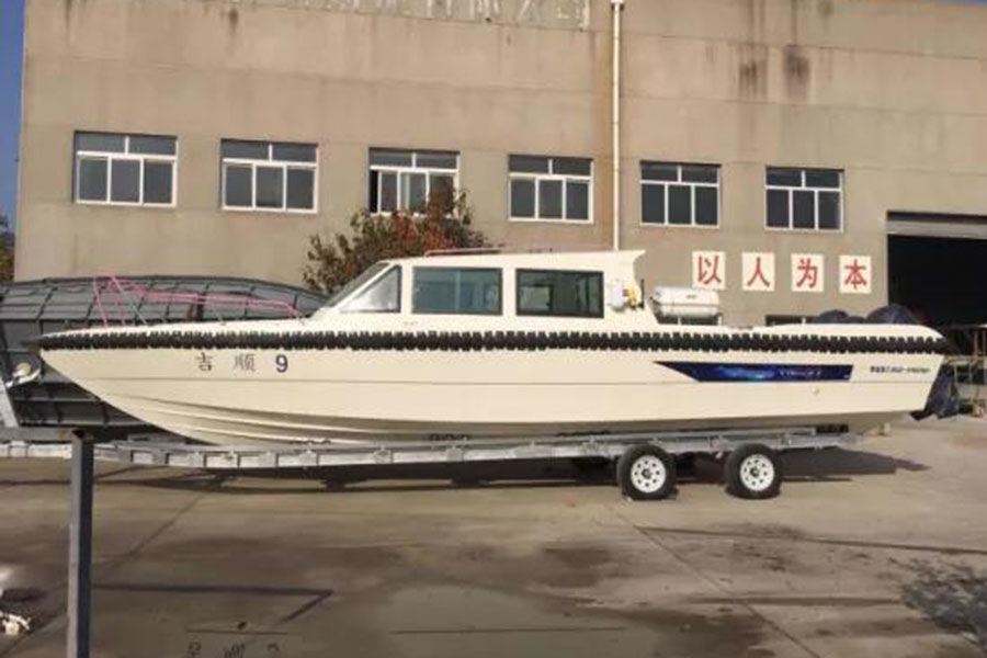Bateau de police côtière et fluviale FRP de 38 pieds avec moteur hors-bord à vendre