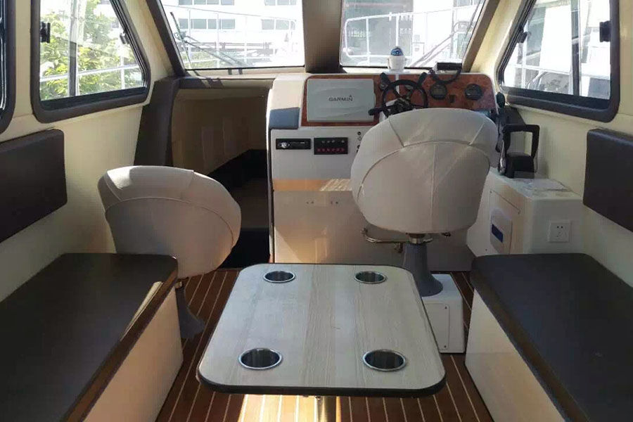 Bateau de patrouille Trimaran à suppression des vagues en fibre de verre Grandsea Boat 12m à vendre