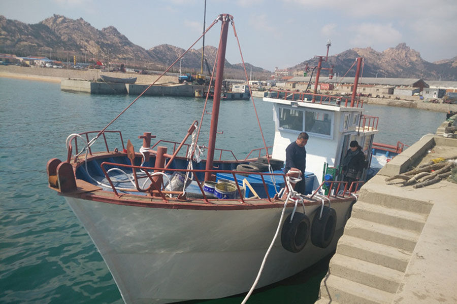 Bateau de pêche chalutier commercial en fibre de verre de 13,6 m à vendre