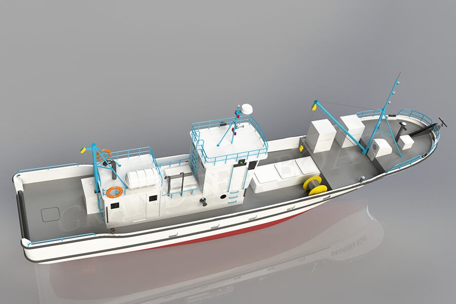 Bateau de pêche commerciale à la palangre de thon FRP de 21,3 m à vendre