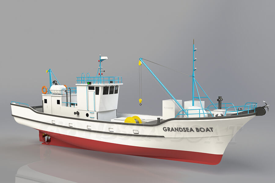 Bateau de pêche commerciale à la palangre de thon FRP de 21,3 m à vendre