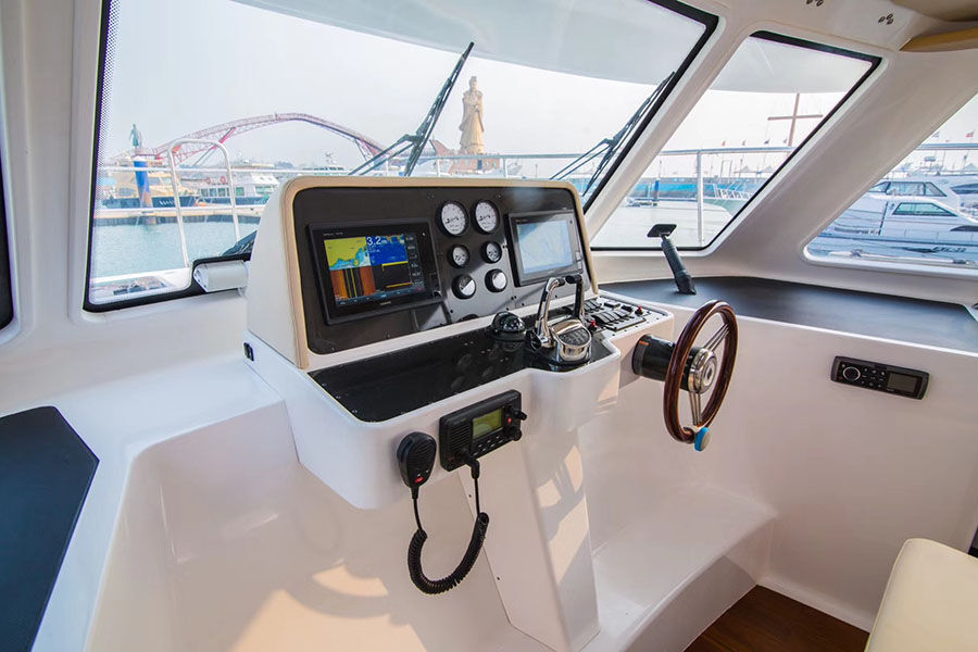 Catamaran en fibre de verre de 38 pieds, maison de conception lagon, yacht à moteur à vendre