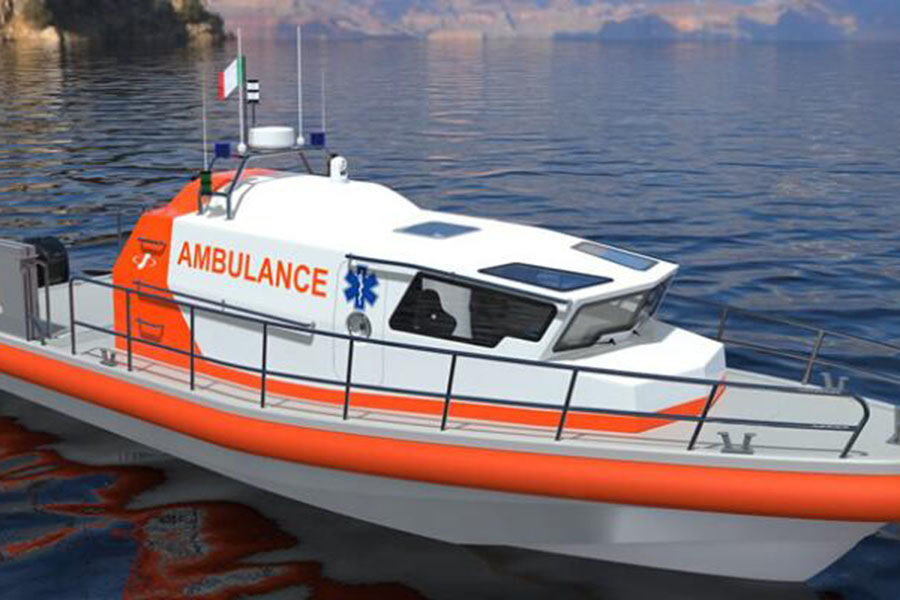 Bateau de sauvetage et d'ambulance Grandsea 38 pieds FRP à vendre