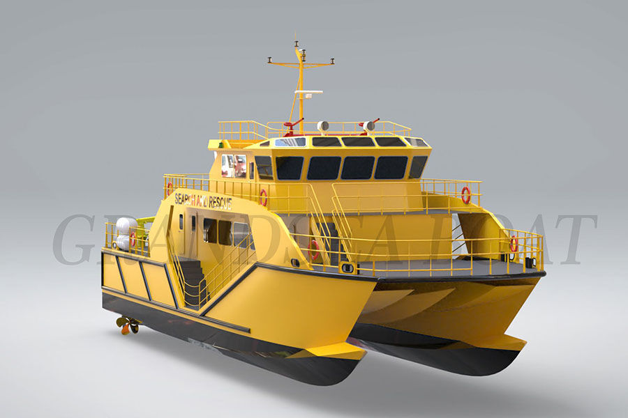 Chine 100 Ft/30m Marintime Ambulance/lutte contre l'incendie/recherche et sauvetage catamaran navire de travail à vendre