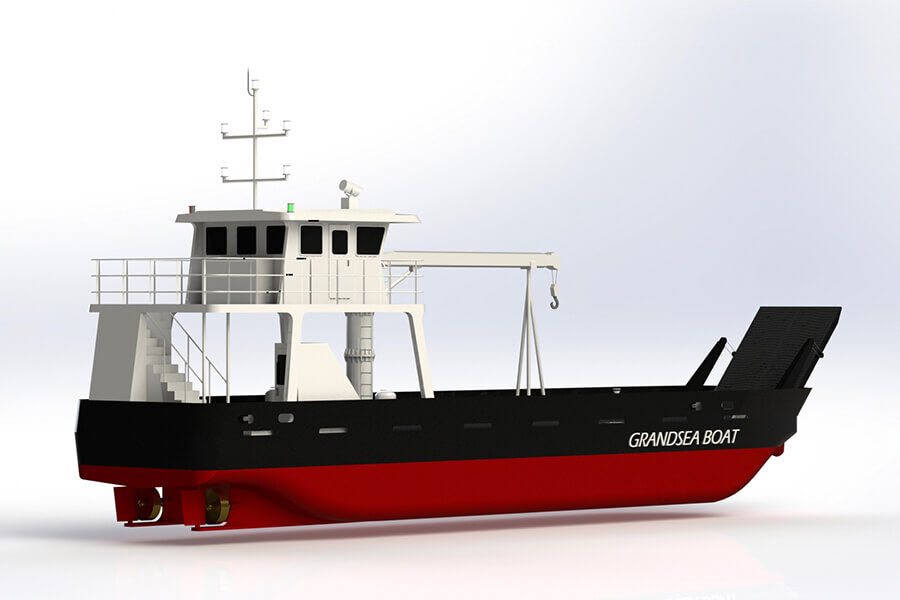 Grandsea 24m 40 Tonnes Grue Acier/Rivière/Travail Petite Barge à Vendre