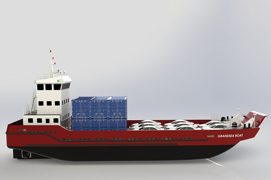 Bateau de barge de voiture et de conteneur de 36m LCT ro ro à vendre