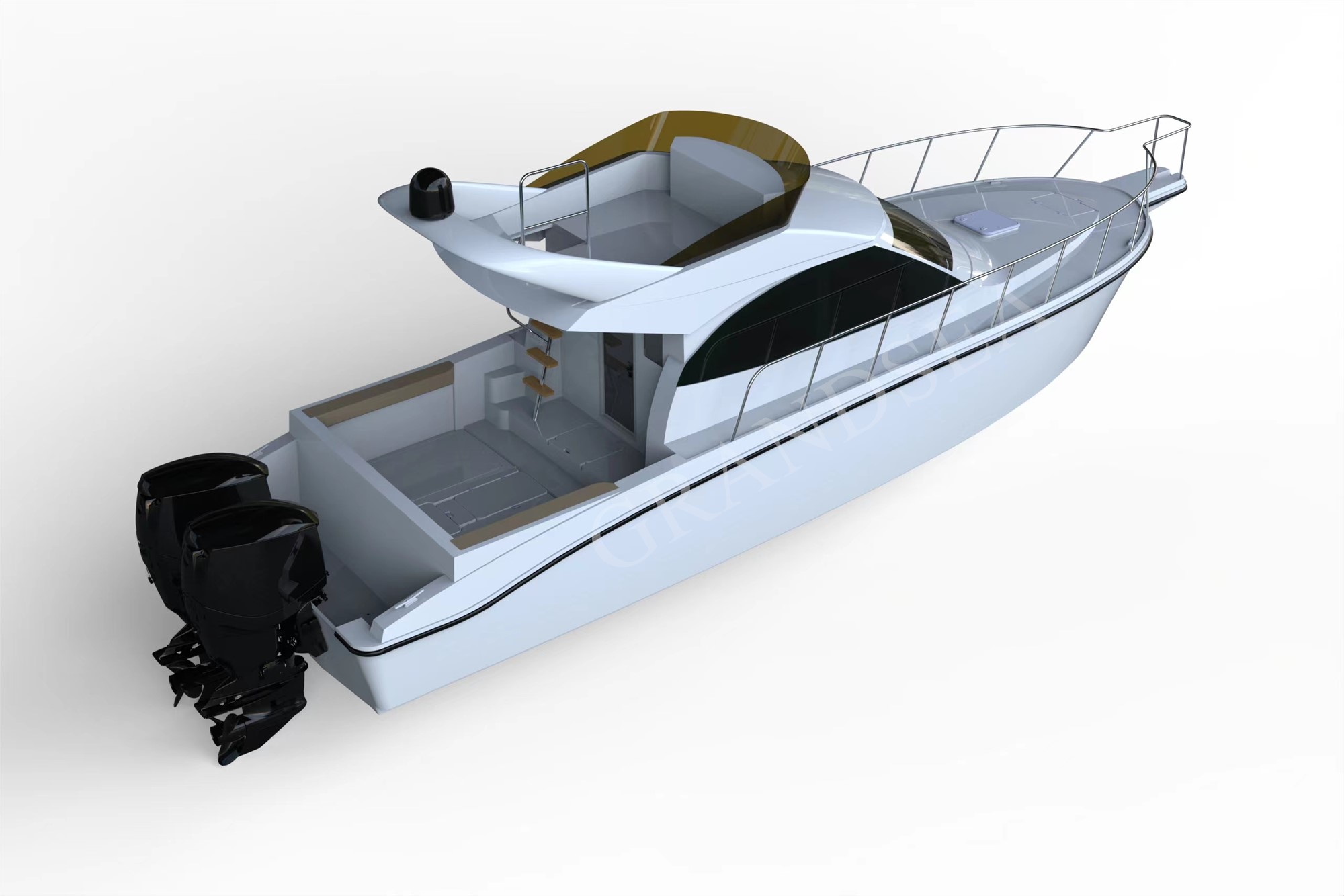 Bateau de pêche de sport de plaisir de croiseur de cabine d'utilisation de famille de la longueur 12m de Grandsea FRP à vendre