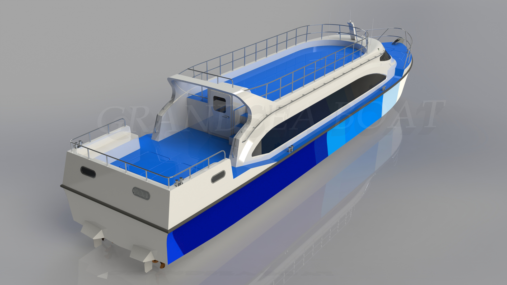 Grandsea 20m aluminium in-bord diesel 74 personnes ferry-boat pour passagers côtiers sur la rivière et la mer