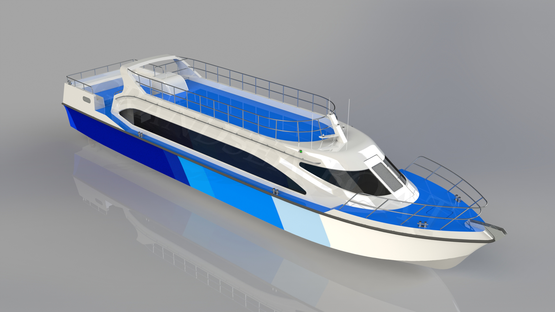 Grandsea 20m aluminium in-bord diesel 74 personnes ferry-boat pour passagers côtiers sur la rivière et la mer