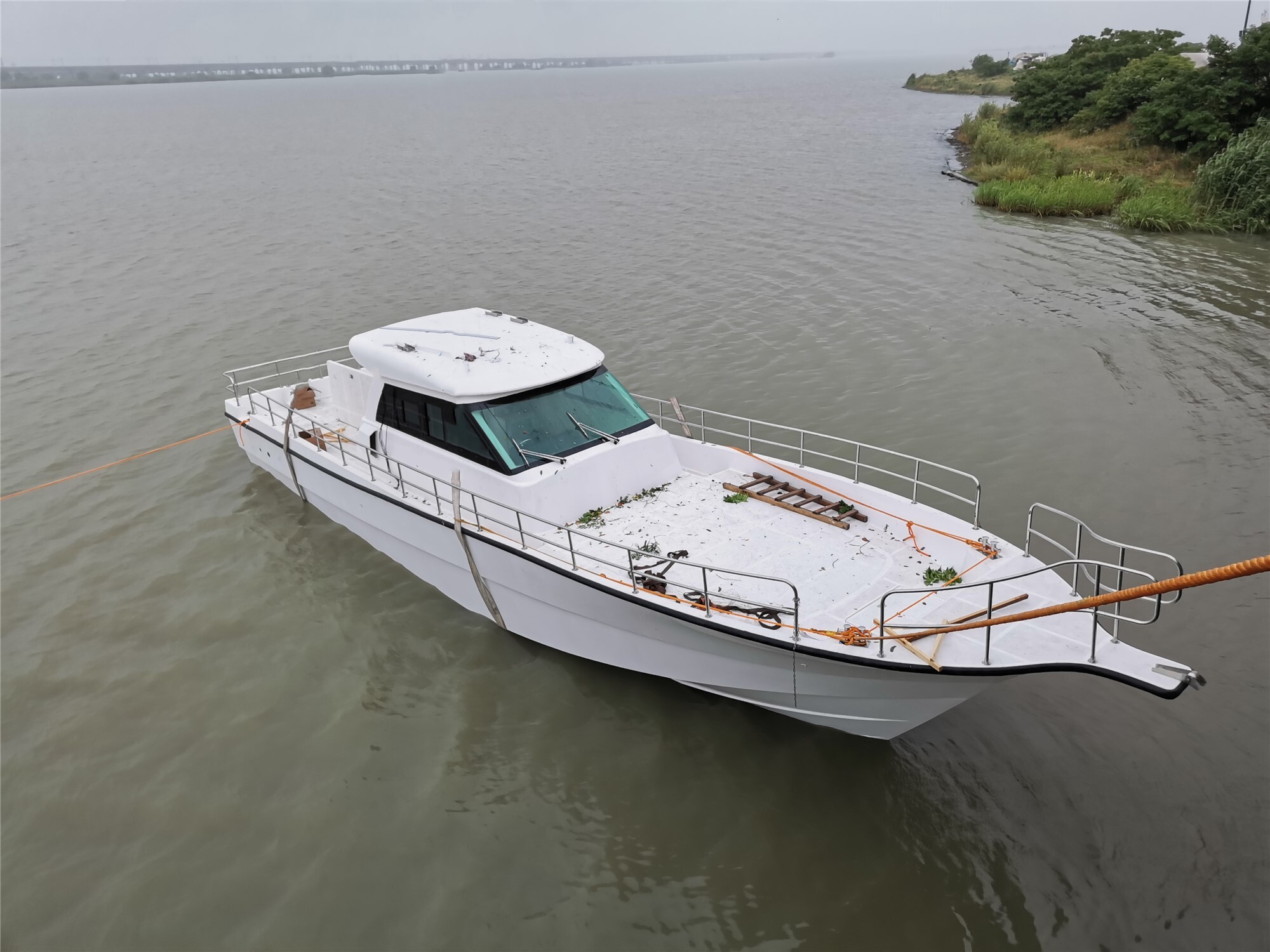 Barco de pesca Grandsea con cabina de fibra de vidrio de aguas profundas de 52 pies con motor diésel a la venta