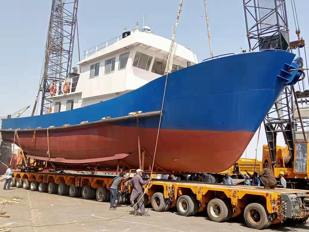 Embarcación de trabajo de amarre de material de acero de 24 m para un cliente de Pakistán.