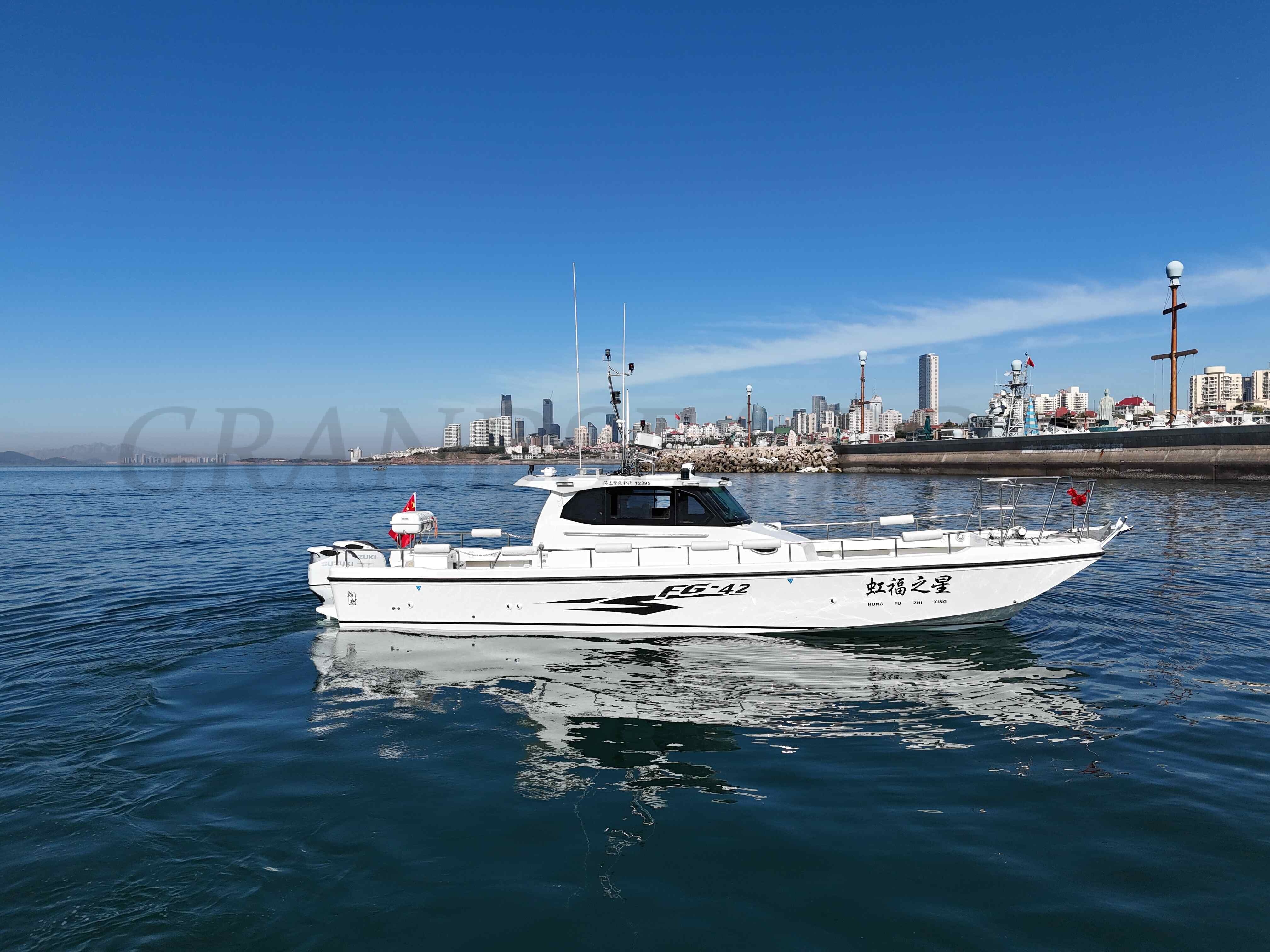 Grandsea 42ft Fibra de vidrio Barco de pesca de placer para la venta