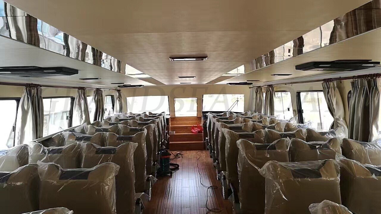 Grandsea catamarán de 58 pies FRP para 74 personas en lago/río, barco autobús, ferry