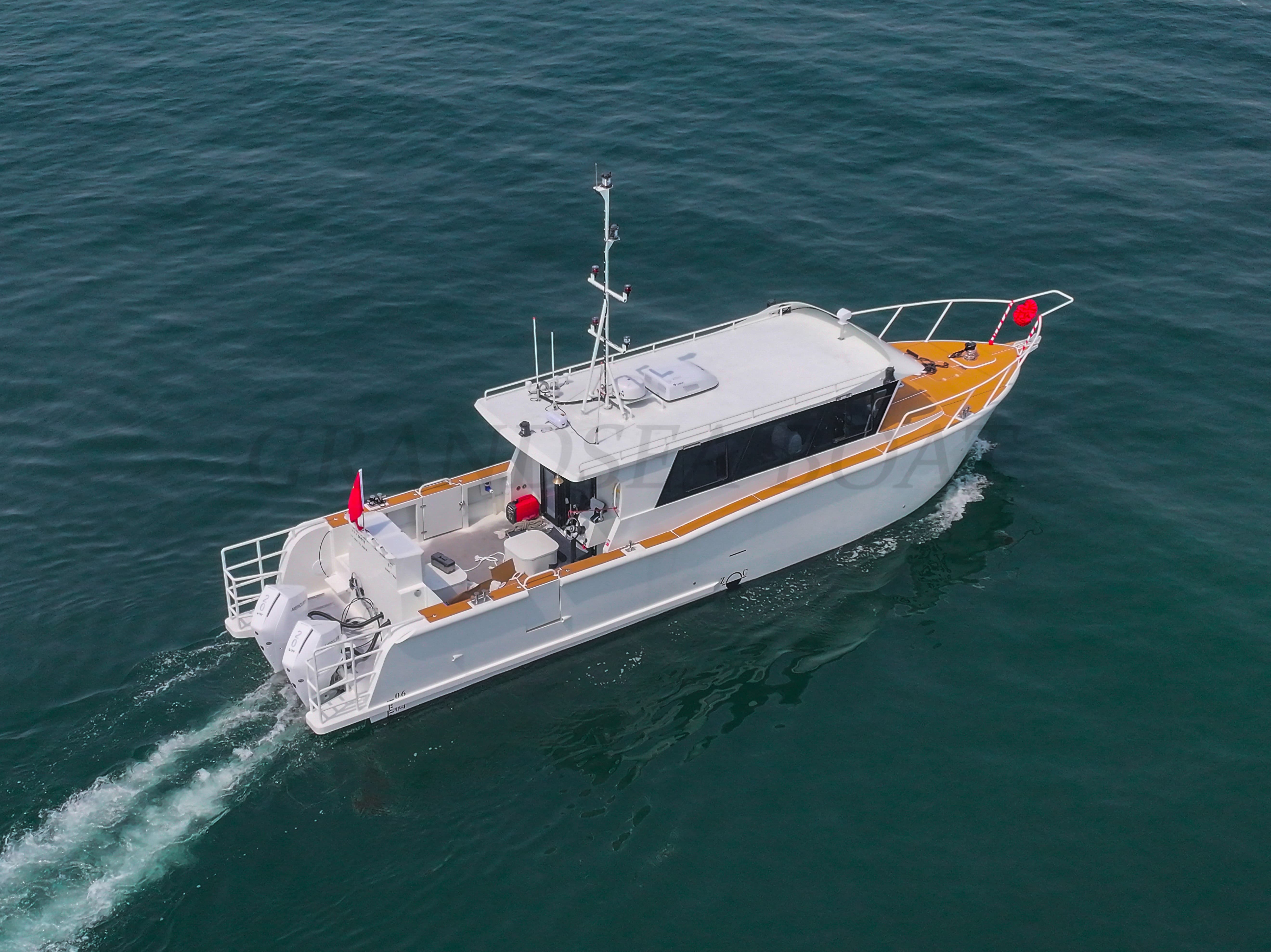 Grandsea 14.53m Barco de pesca de recreo de aluminio Best con cabina completa Cruiser Sport Walk Around Fishing Boat en venta