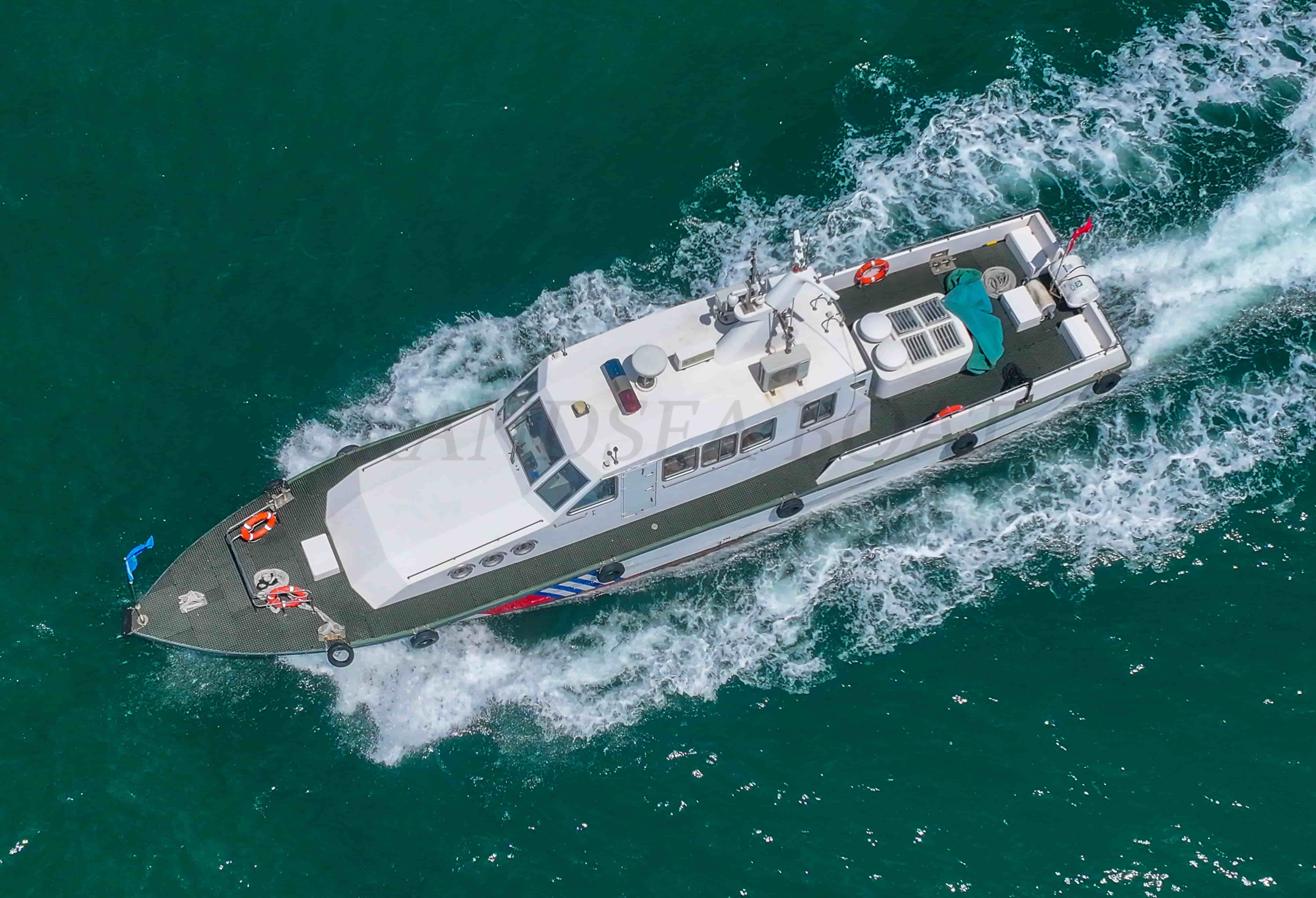 Grandsea 18m barco de pesca y patrulla policial de fibra de vidrio monocasco en venta
