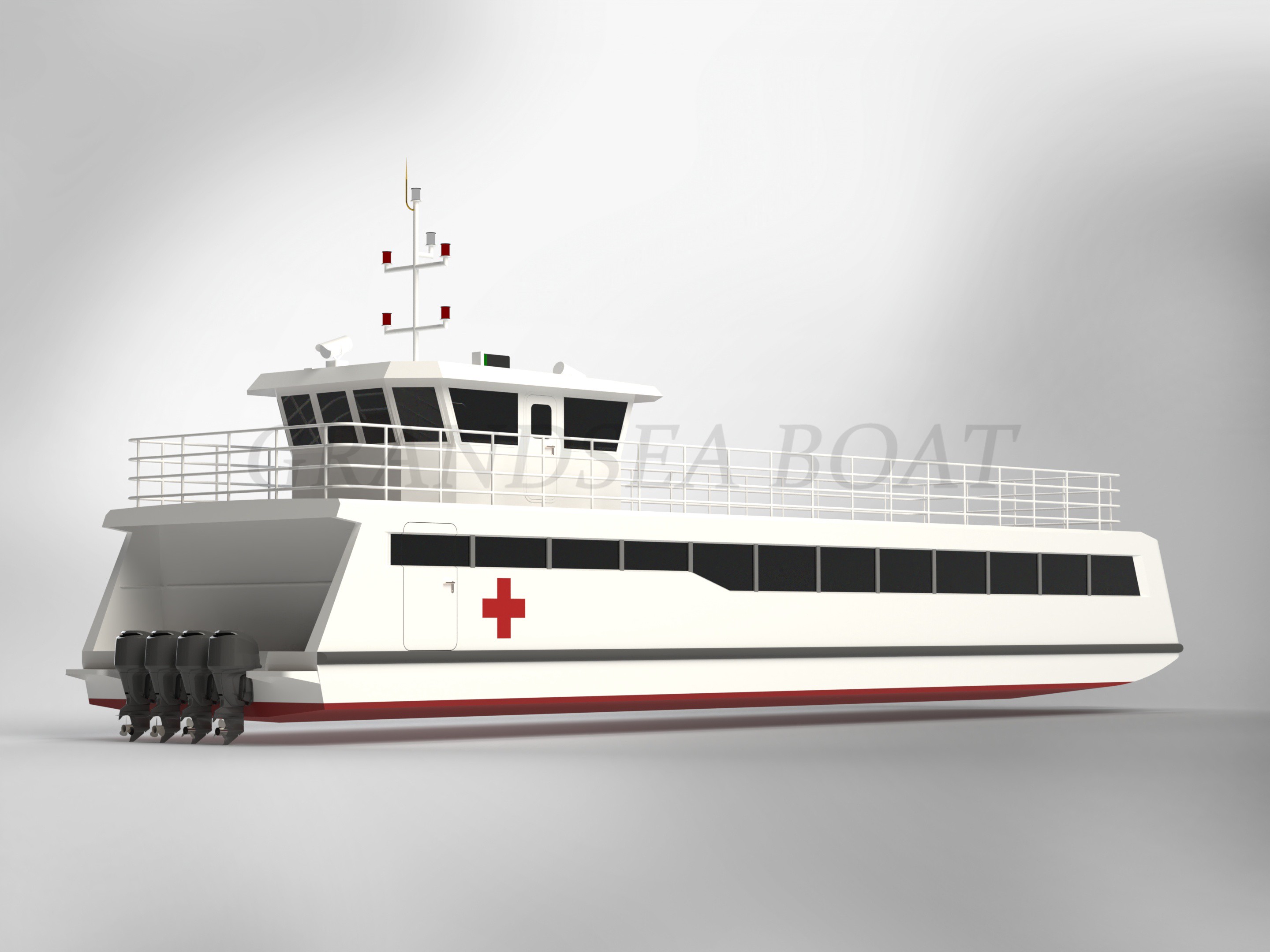 Grandsea 25m Aluminum Medical Boat Ambulance Floating Hospital Boat en venta