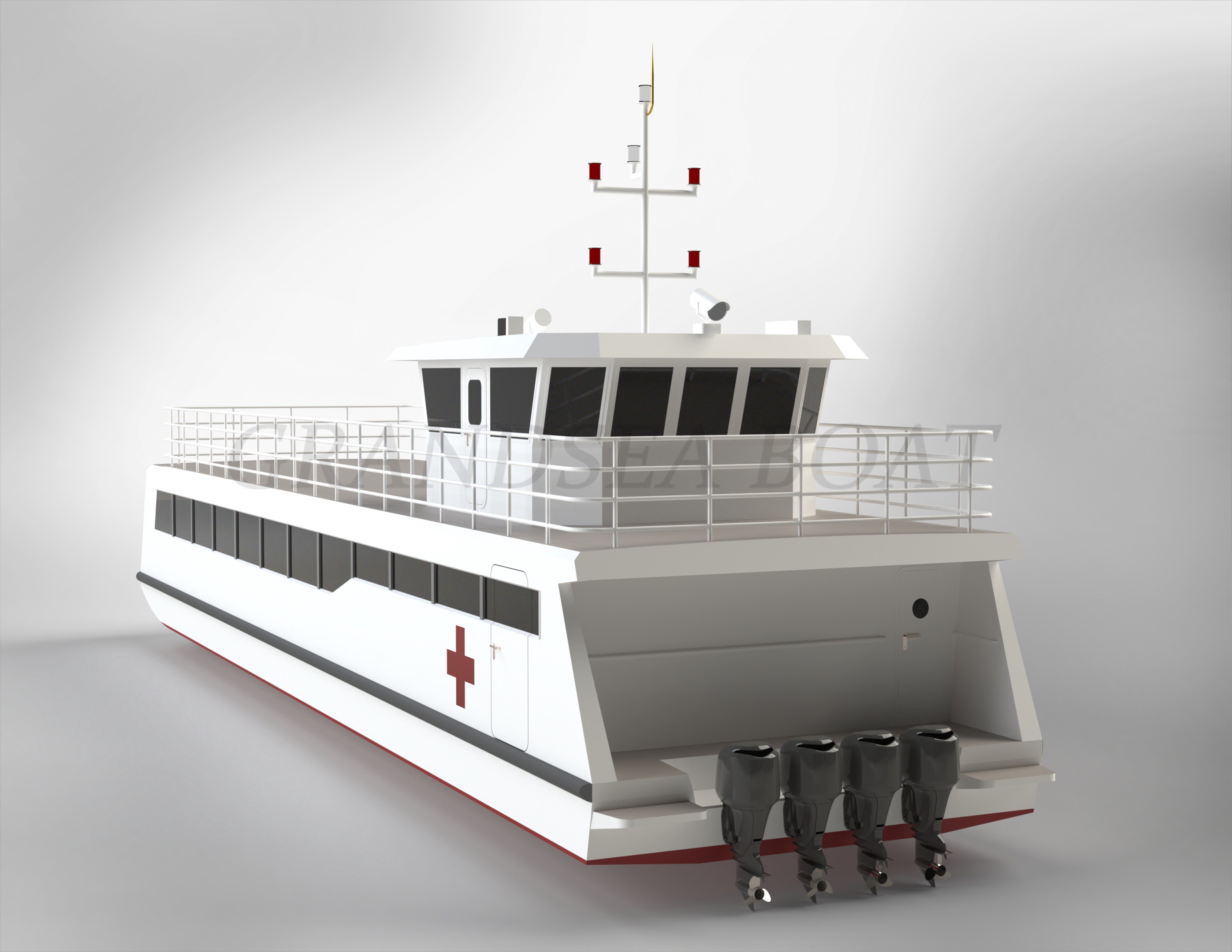 Grandsea 25m Aluminum Medical Boat Ambulance Floating Hospital Boat en venta
