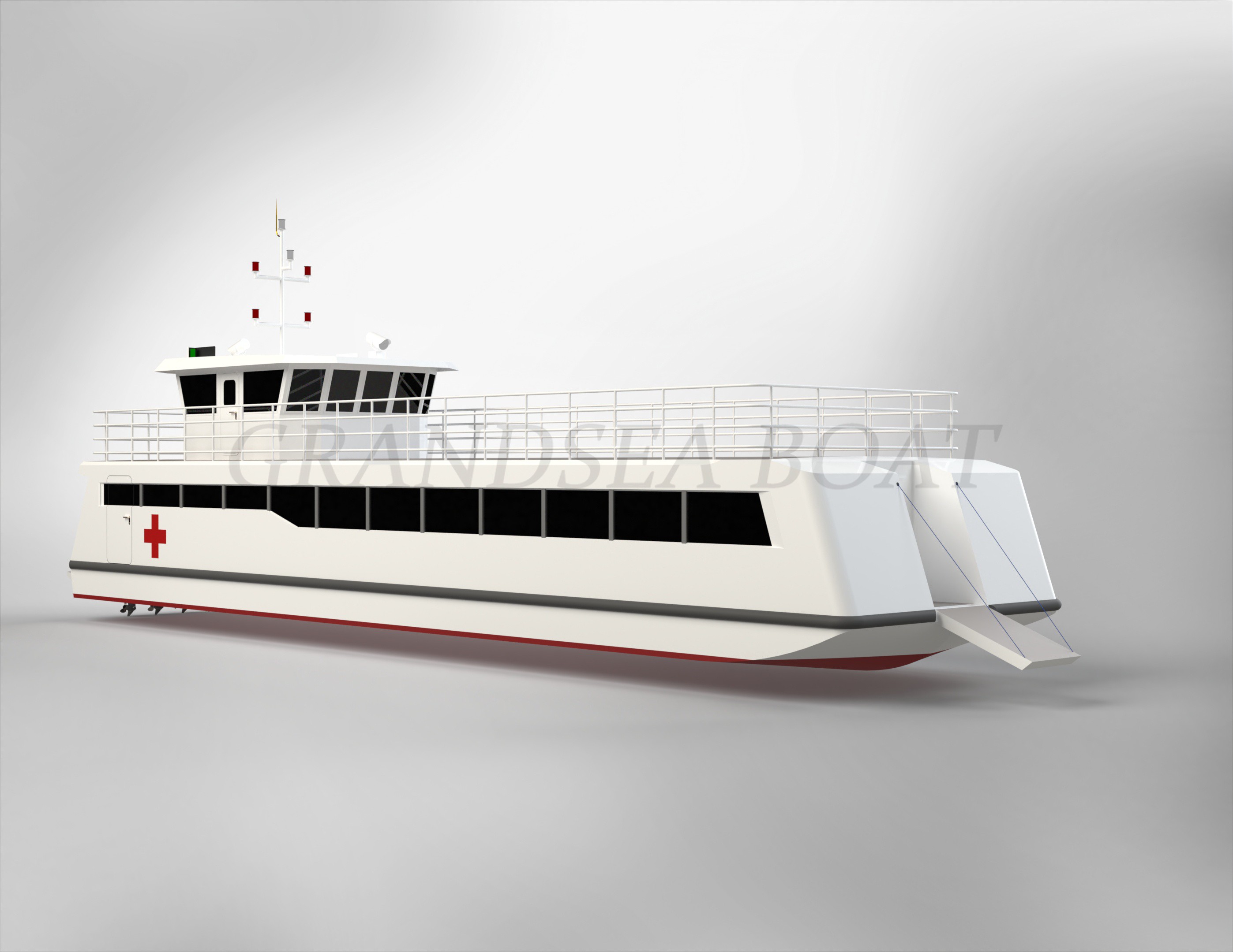 Grandsea 25m Aluminum Medical Boat Ambulance Floating Hospital Boat en venta