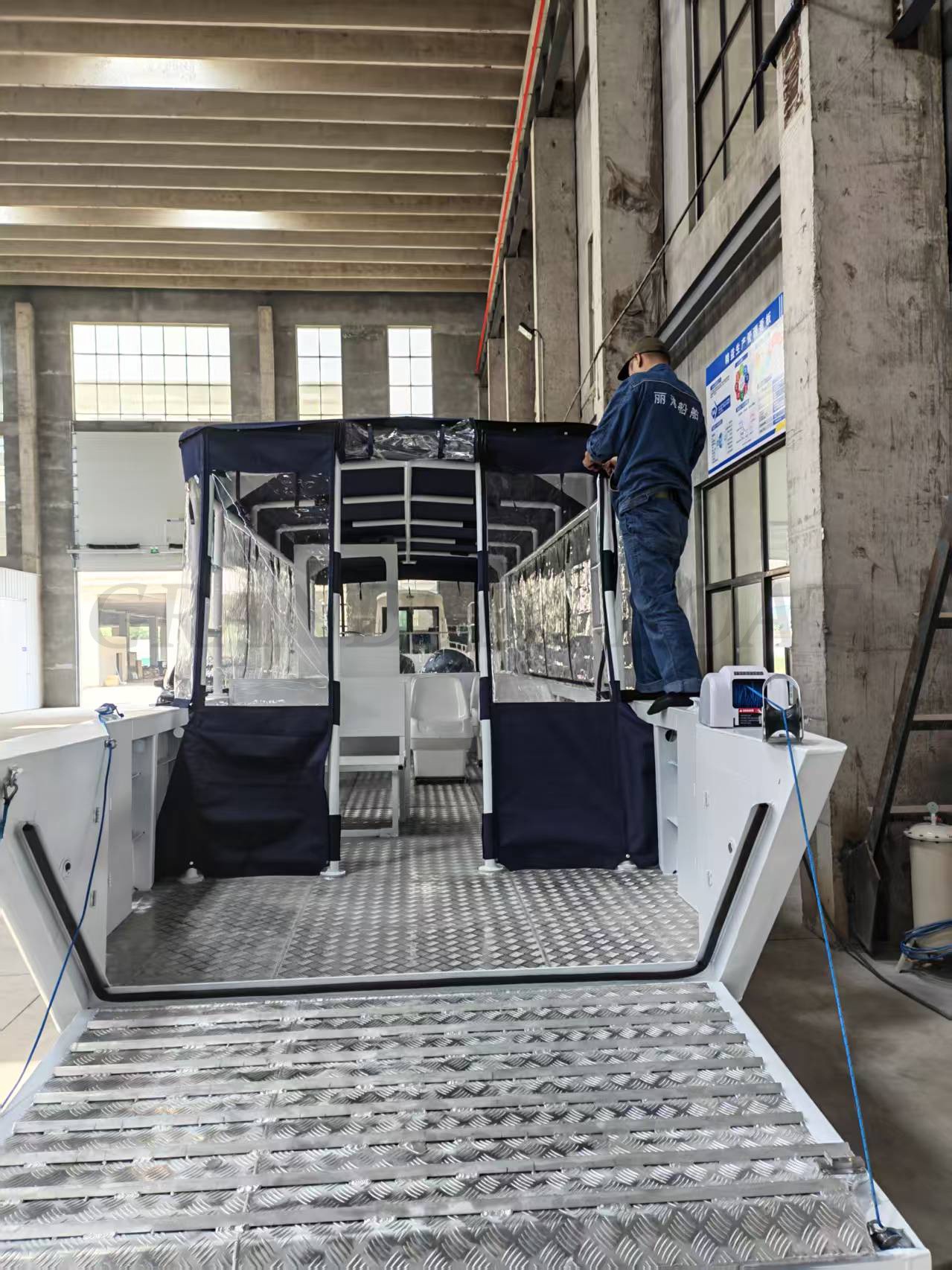 Grandsea lancha auxiliar de aluminio de 31 pies para 12 personas, lancha de pasajeros en venta
