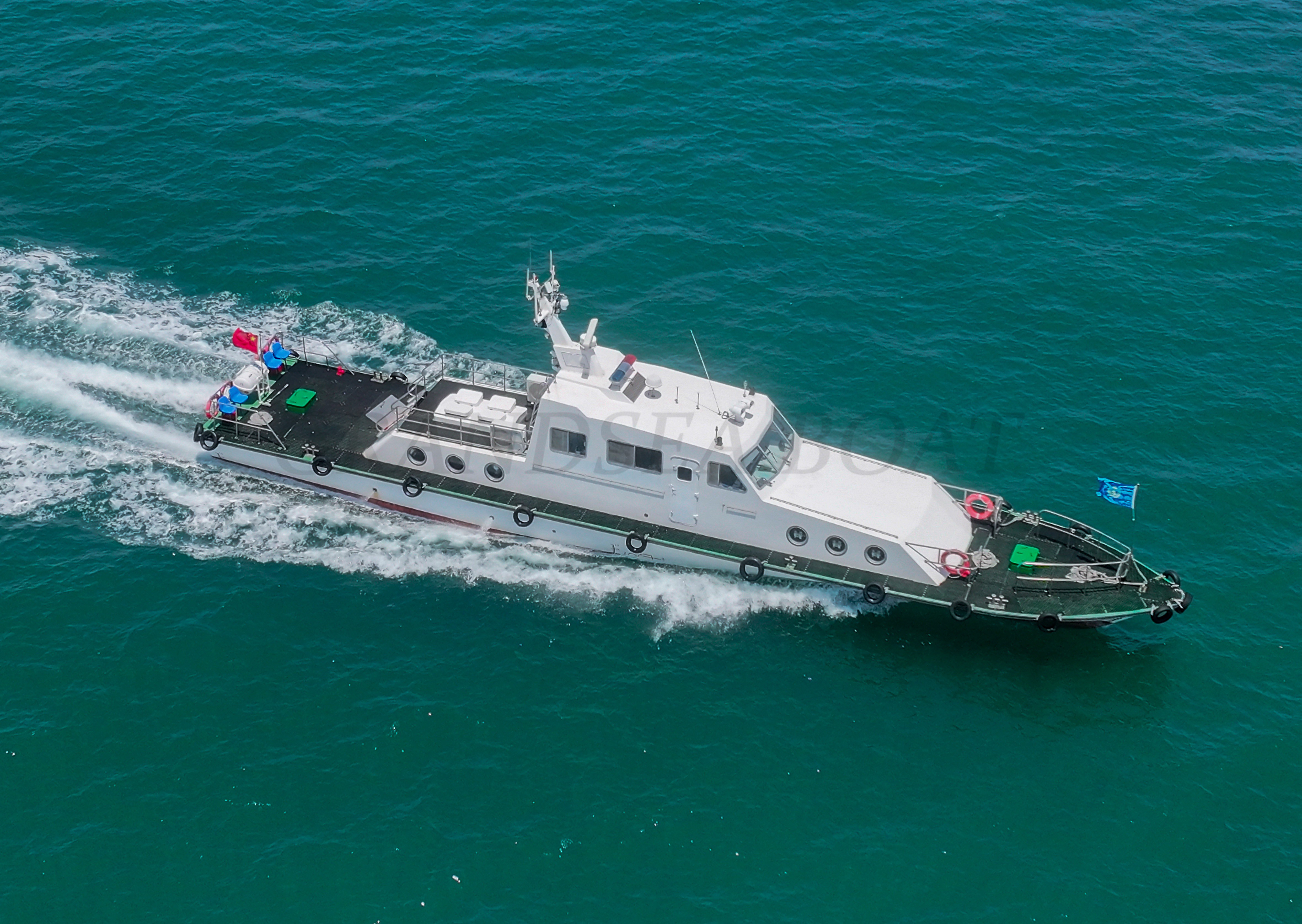 Constructor de barco patrullero fluvial de aluminio Grandsea de 26 m de longitud, barco de aplicación de la ley