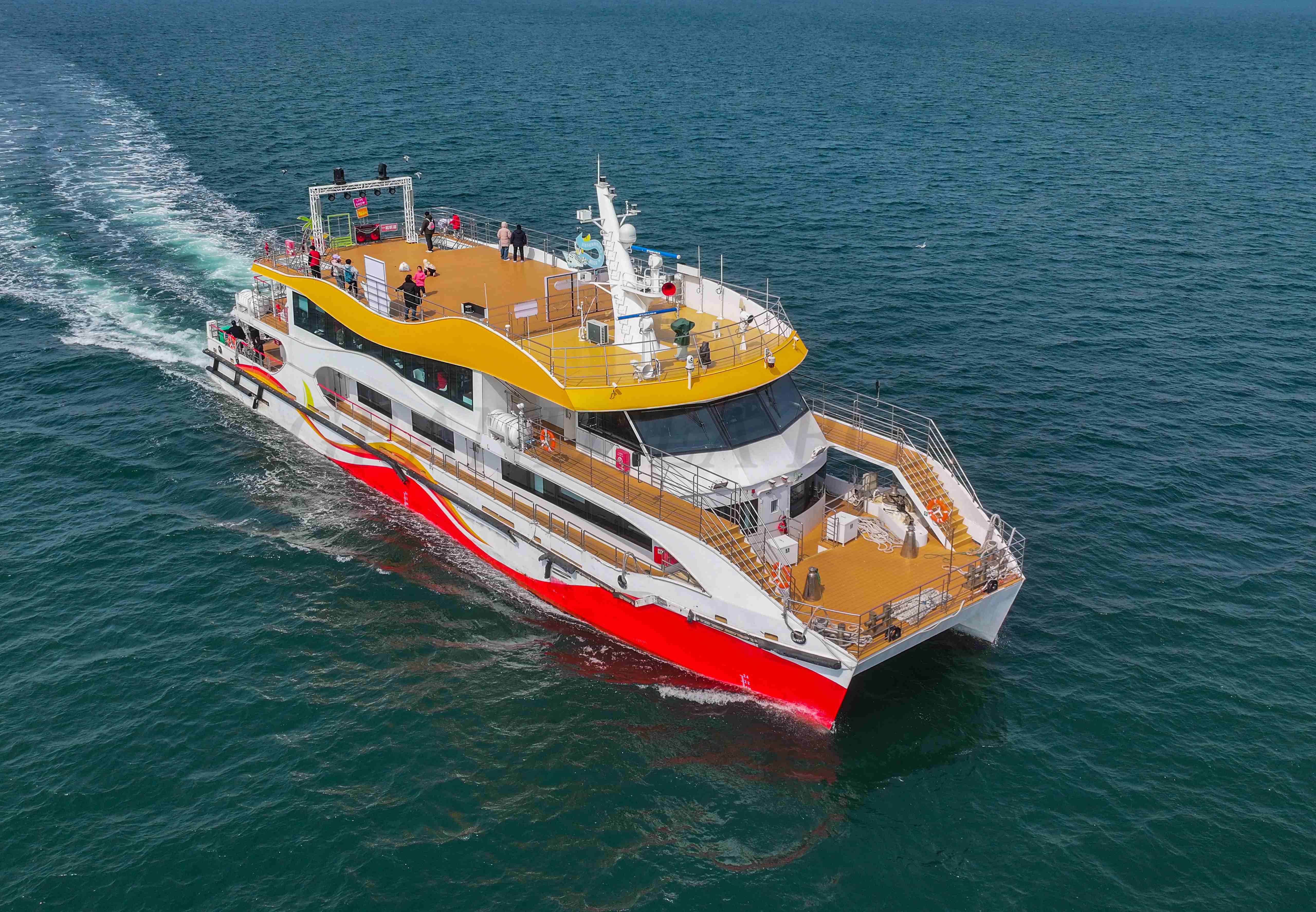 Grandsea barco de fiesta de aluminio de 35 m y 200 plazas, crucero con cena y barcos turísticos en venta